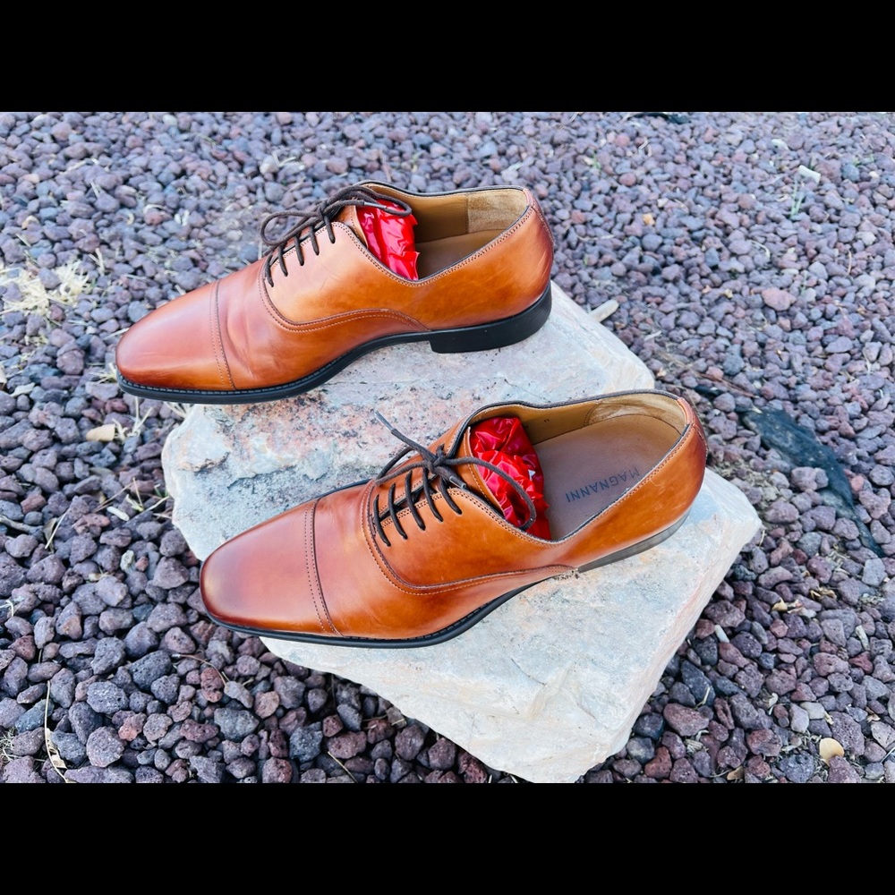 MAGNANNI Made in Portugal Brown Cap Toe Dress Shoes 8 M